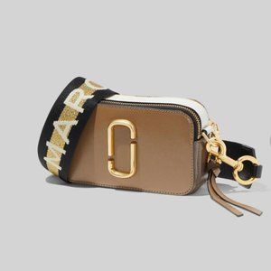 MARC JACOBS Logo Strap Snapshot Small Camera Bag - New Tan Multi
